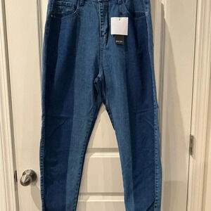 NASTY GAL NWT DUAL COLOR JEANS SIZE 10